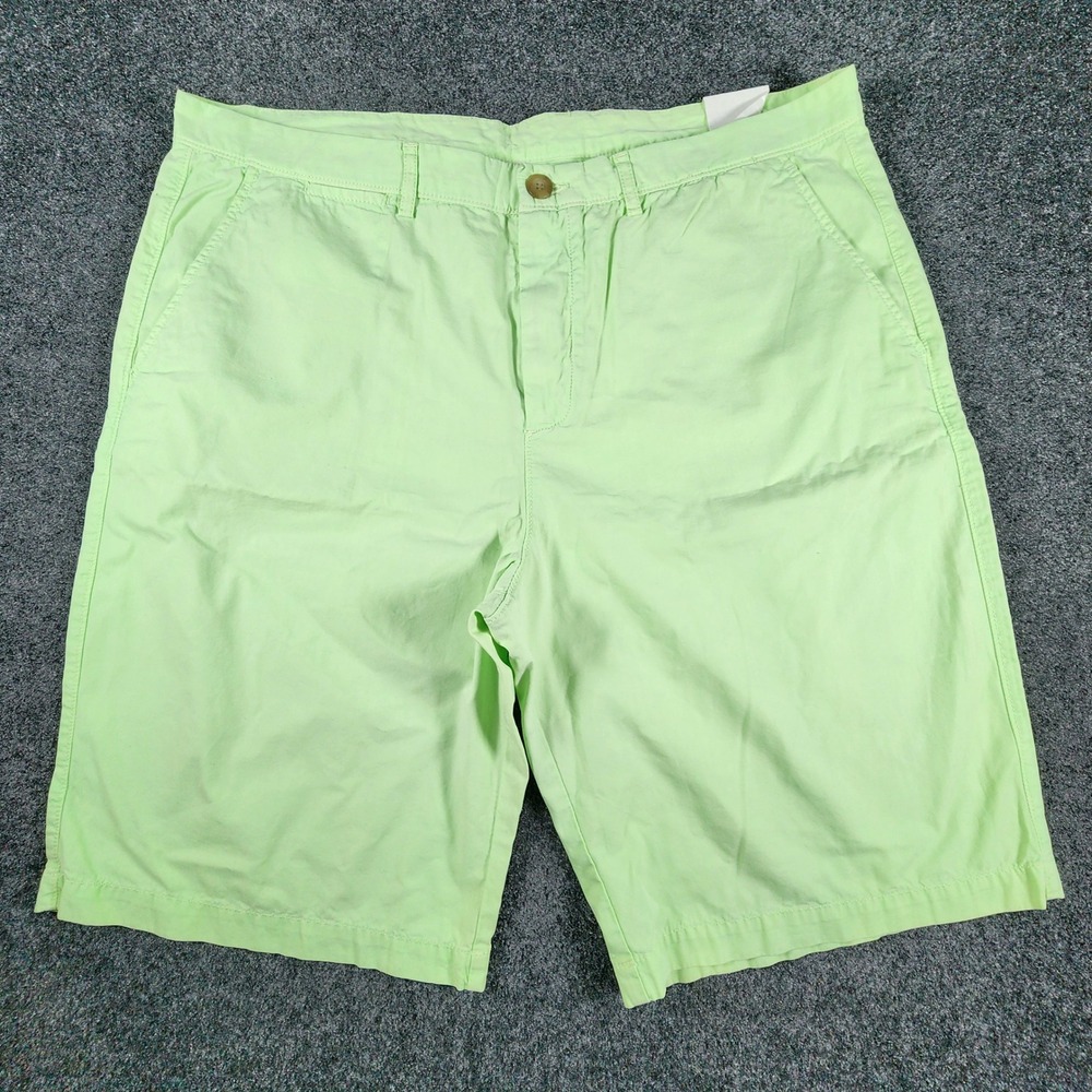 NWOT Johnnie-O Golf Chino Shorts Mens Sz 42 Lime Green Cotton Flat Front Casual